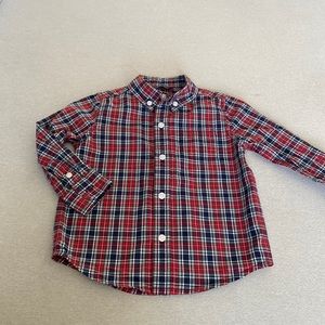 Janie and Jack Plaid Button Down Shirt